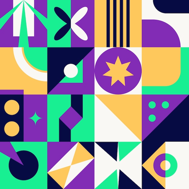 Vector basic shapes in bauhaus geometric style for different simple art design