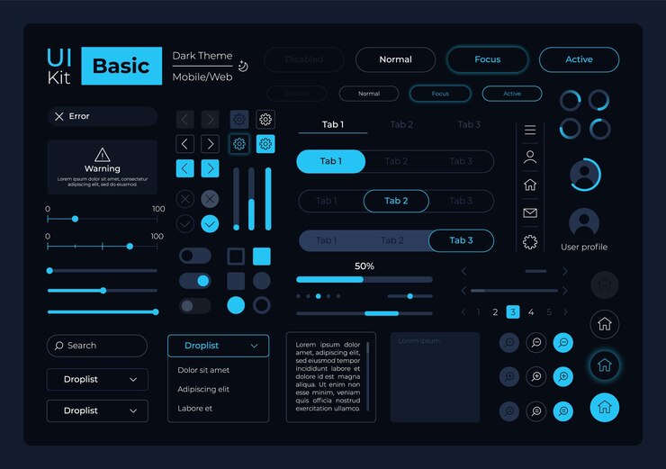 Vector 기본 시스템 관리 ui 요소 키트