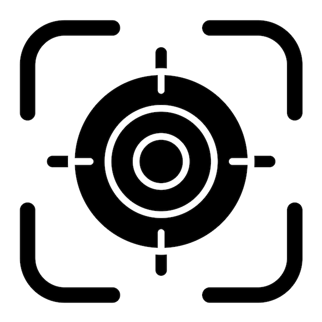 Basic Target Glyph Solid Black Illustration