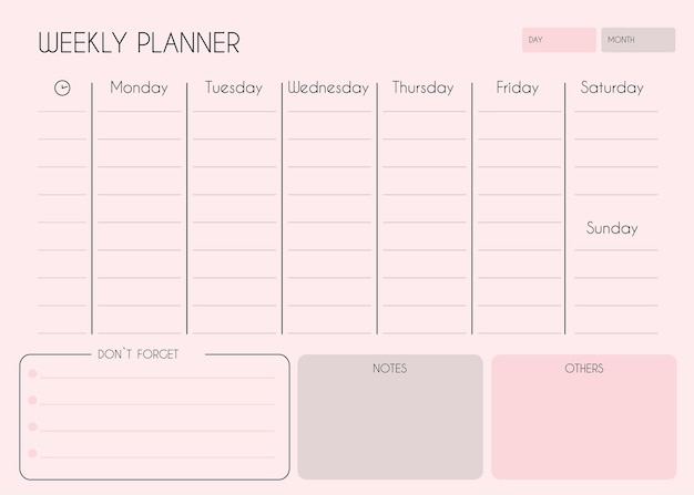 Basic weekly planner