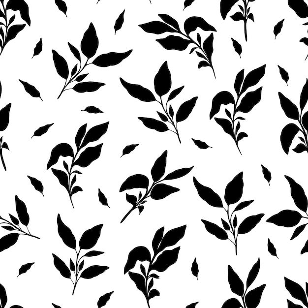 Basilicum zwart-wit patroon Basilicum keukenkruiden geïsoleerd op een witte achtergrond