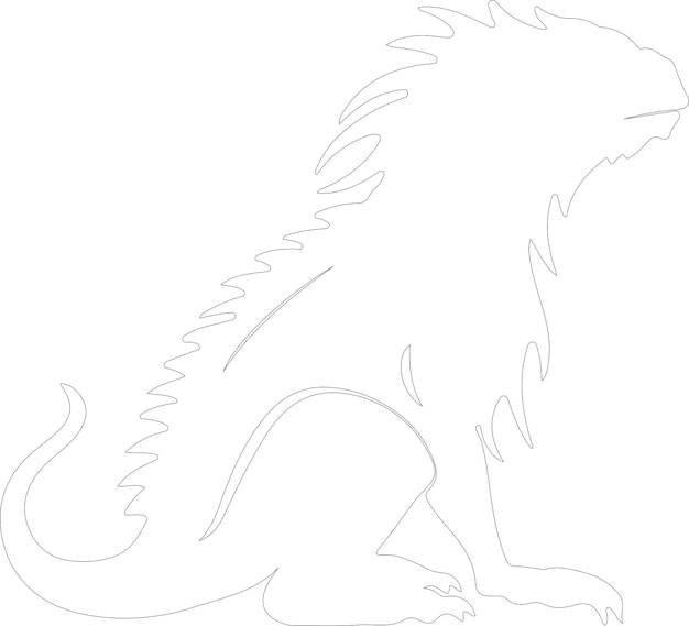 Vector basilisk outline with transparent background