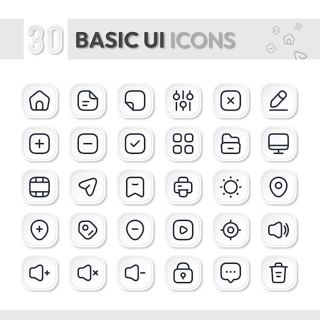 Basis UI Icon set overzicht UI-kits