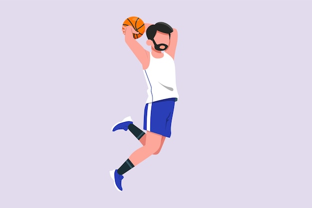 Vector basket ball concept colored flat vector illustration isolated