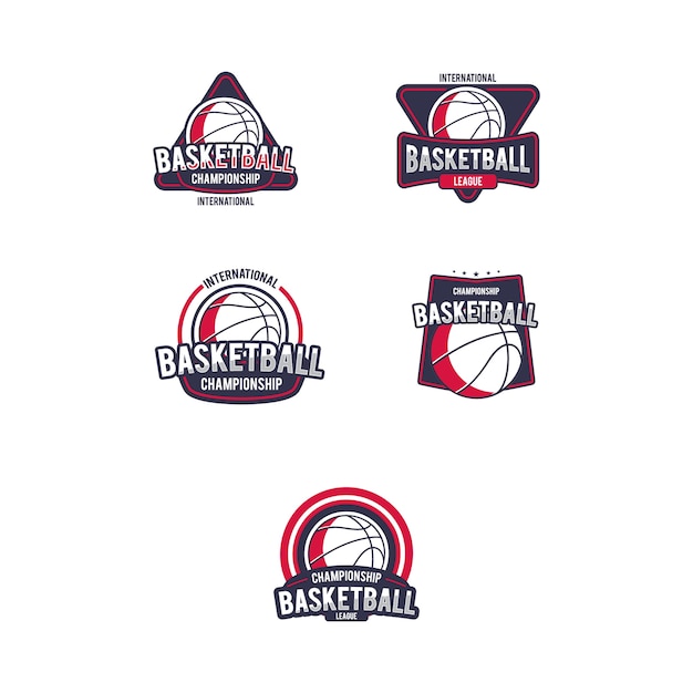 Set di logo della palla da basket