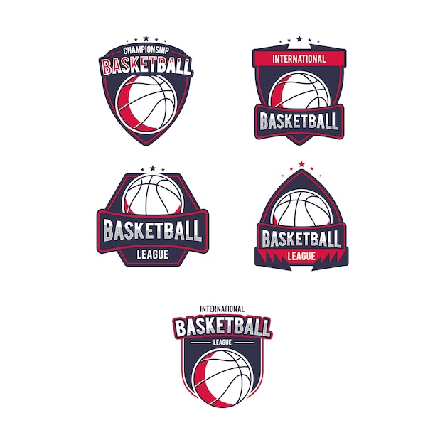 Set di logo della palla da basket