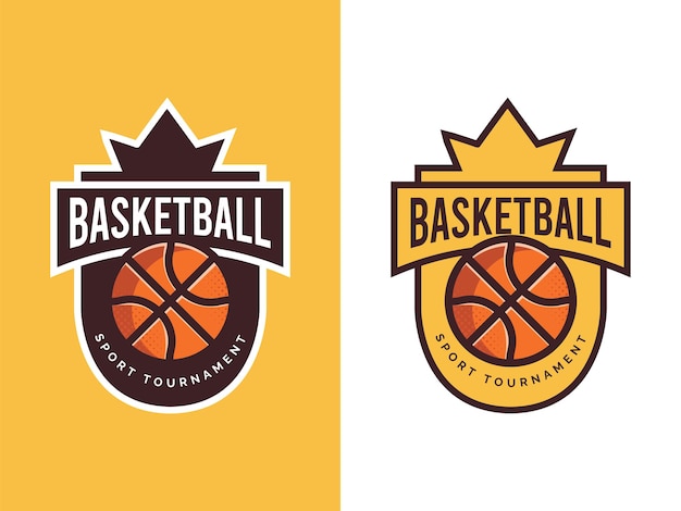 Concetto di design del logo del campionato della squadra di basket