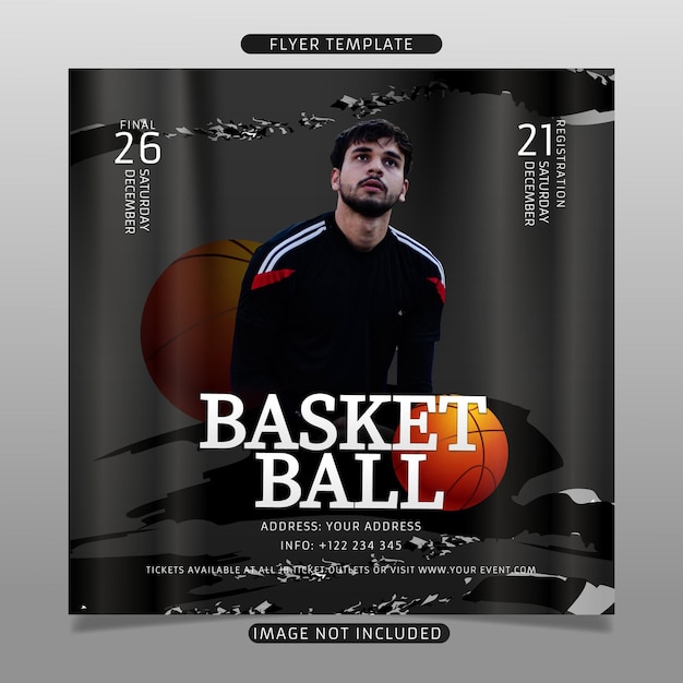 Vector basket ball tournament flyer template
