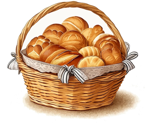 Vector a basket of bread