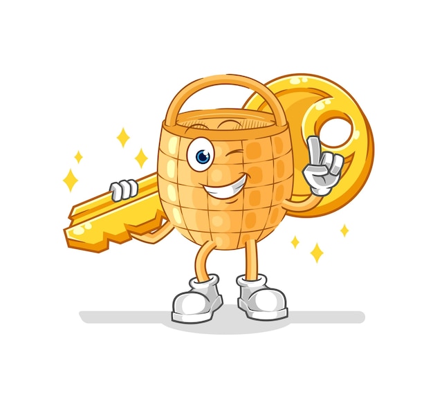 Basket carry the key mascot cartoon vector