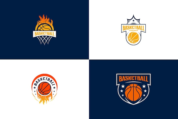 basket emblem logo design for team sport championship