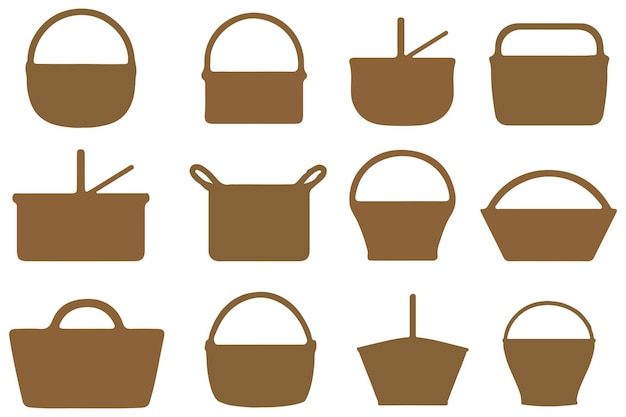 Basket Shapes Silhouette Vector Pack