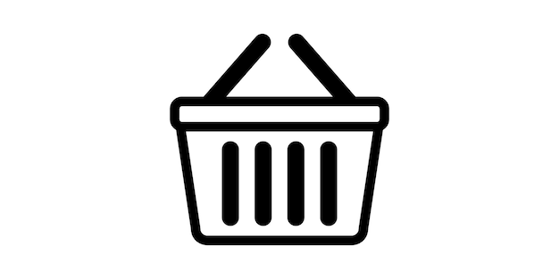 Basket shoping icon. Empty shopping basket. Line vector icon. Shop outline pictogram.