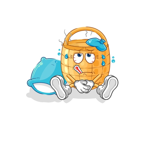 Basket sick vector cartoon character