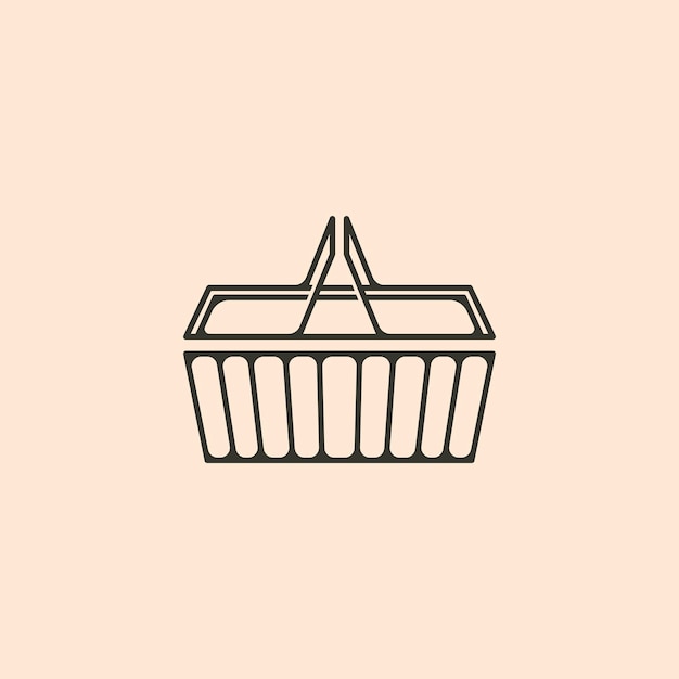 Vector basket store object logo symbol vector illustration design line art style