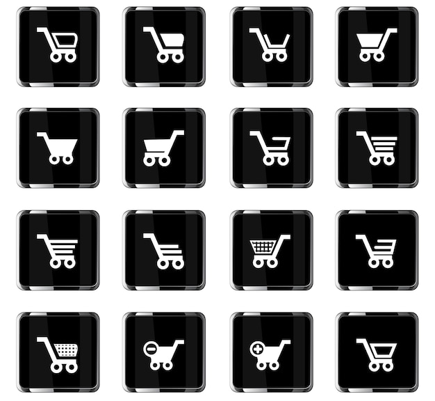 Vector basket vector icons for user interface design