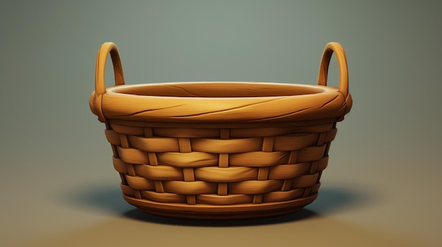 Vector a basket with a handle that says  wicker  on it