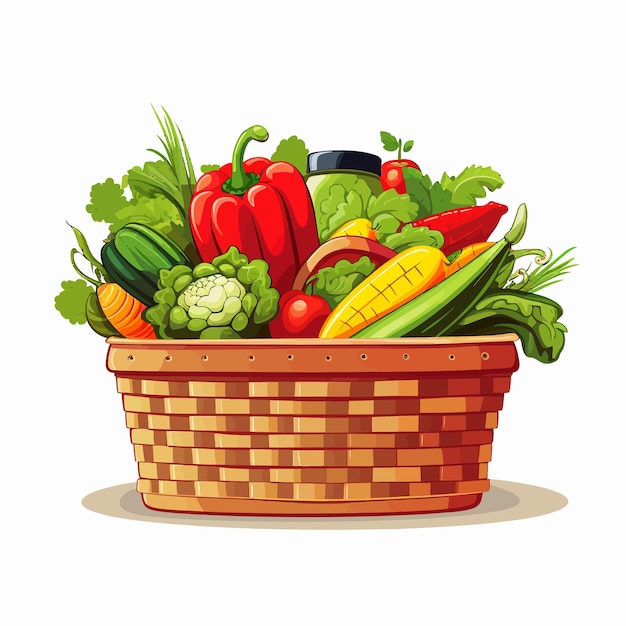 Vettore cestino con verdure