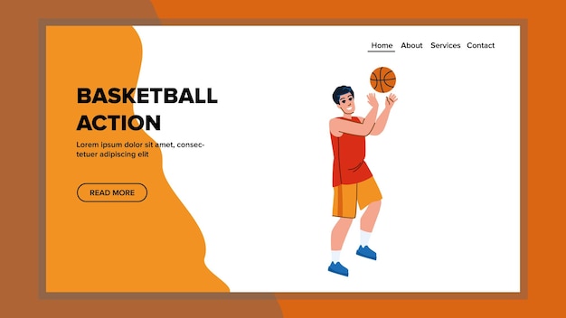 Basketbal actie vector