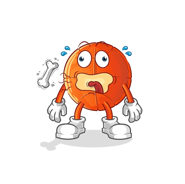 Basketbal burp mascotte. cartoon vector