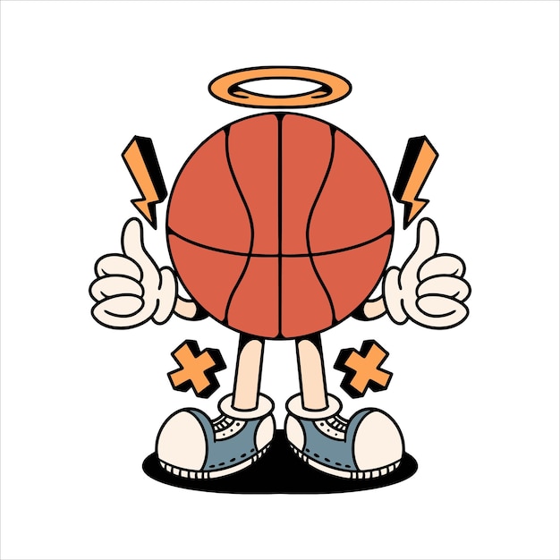 Vector basketbal cartoon illustratie vector ontwerp