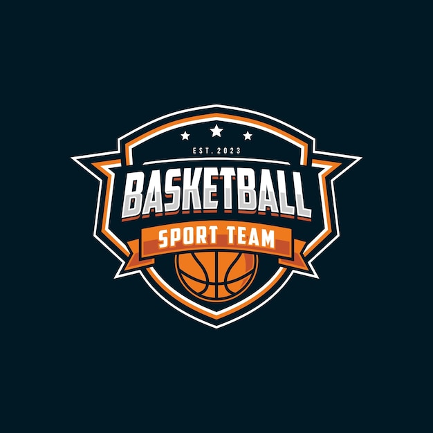 Basketbal club logo Basketbal club embleem ontwerpsjabloon