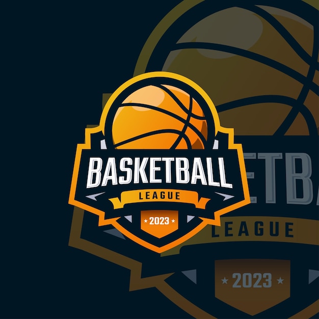 Vector basketbal esport kampioenschap toernooi logo premium vector