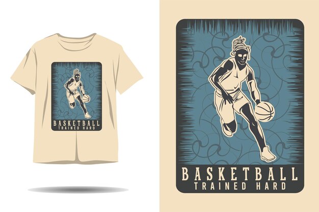 Basketbal getraind hard silhouet tshirt ontwerp