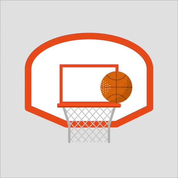 Vector basketbal hoepel sport mand vectorillustratie.