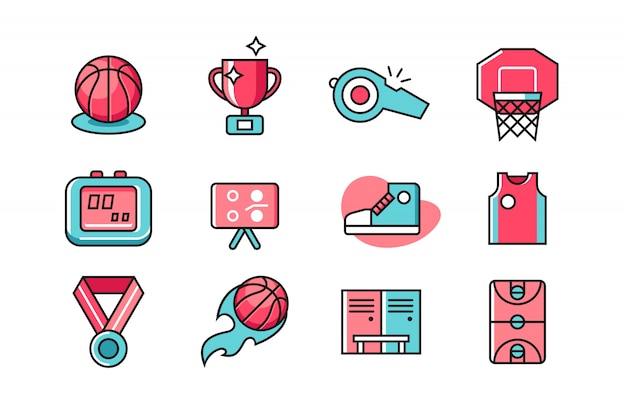 Basketbal icon set