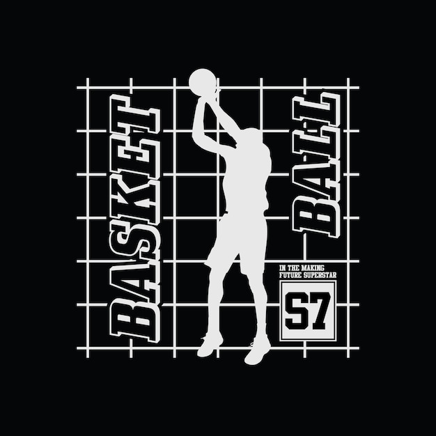 Basketbal illustratie typografie. perfect voor het ontwerpen van t-shirts