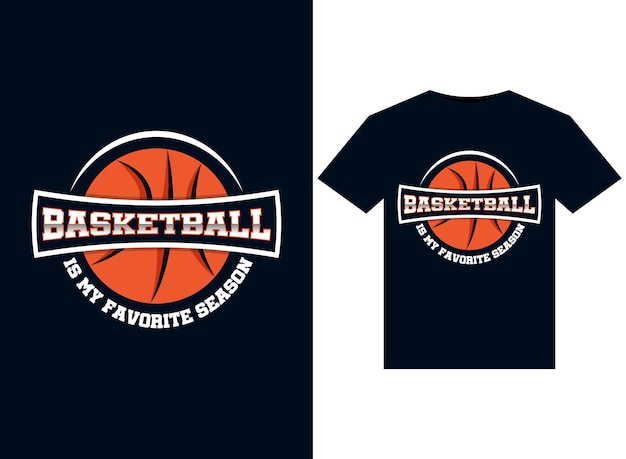 Basketbal is mijn favoriete seizoen illustraties voor print-ready t-shirts ontwerp