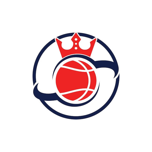 Basketbal koning vector logo ontwerpsjabloon