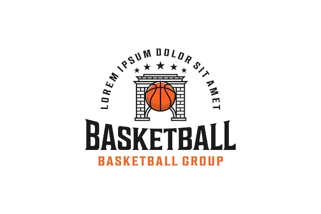 Vettore disegno del logo di basket