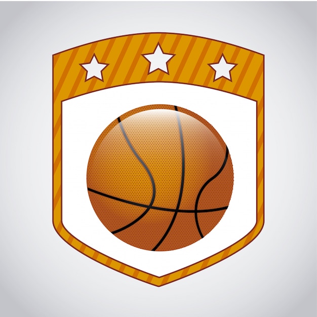 Basketbal ontwerp over grijze achtergrond vectorillustratie