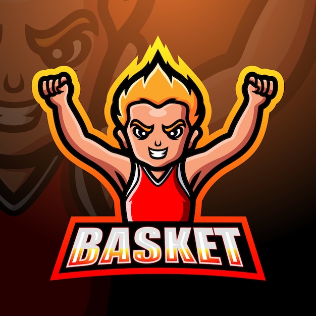 Basketbal speler mascotte illustratie