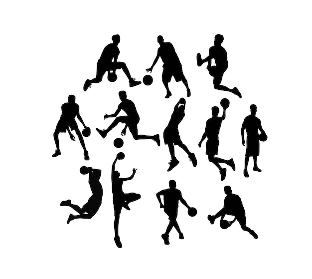 Basketbal Sport activiteit silhouetten illustratie kunst vector design