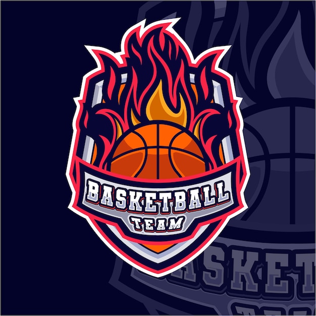 Basketbal Sport Badge Logo Sjabloon