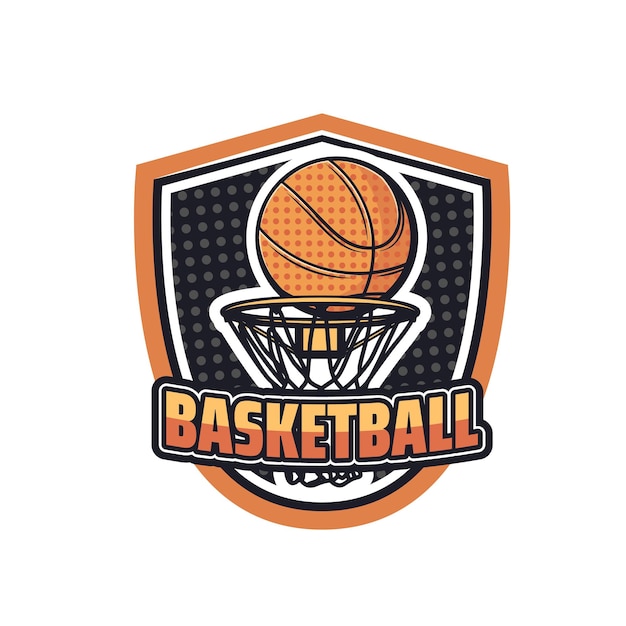 Basketbal sport icoon, bal, mand, hoepel en net