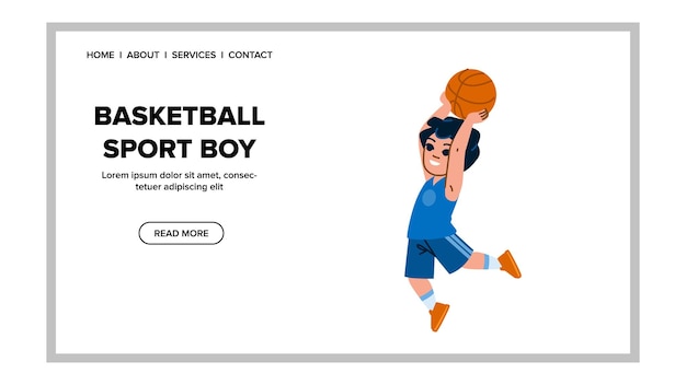 Basketbal sport jongen vector