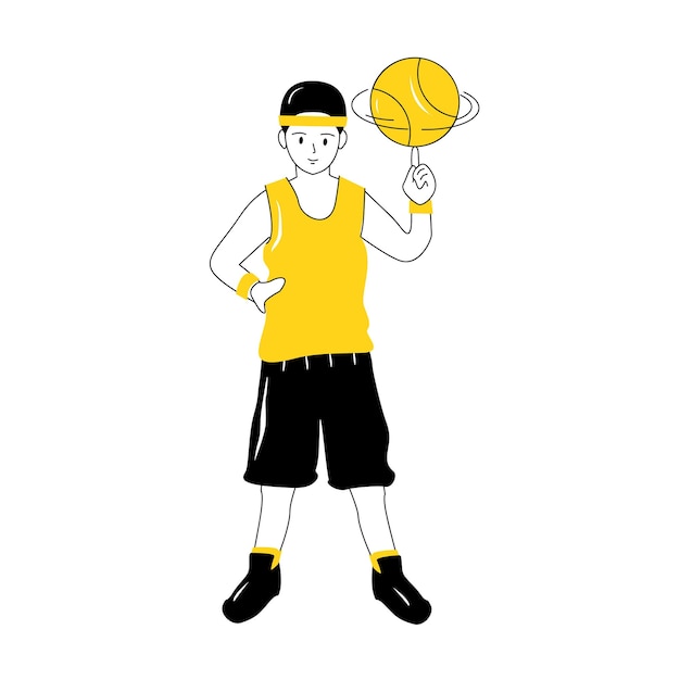 Basketbal sport platte ontwerp stijl vectorillustratie
