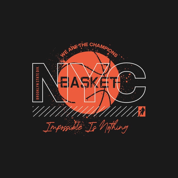 Vector basketbal sport typografie t-shirt grafische vectoren