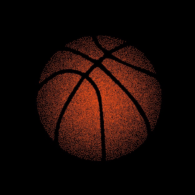 Basketbal stippen silhouet