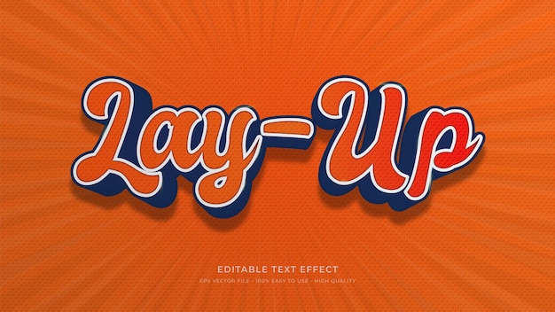 Basketbal typografie bewerkbaar teksteffect