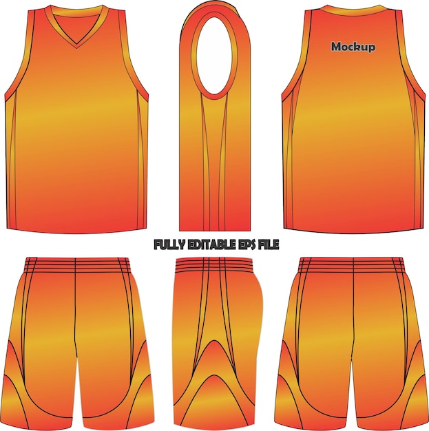 Basketbal Uniform Jersey Shorts Mock ups