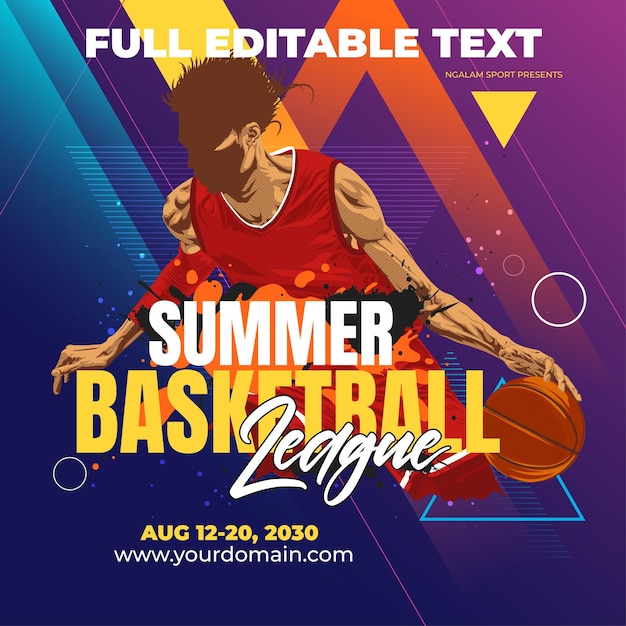 Basketbal zomercompetitie folder sjabloon