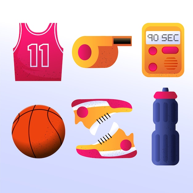 Vector basketbalelementen set