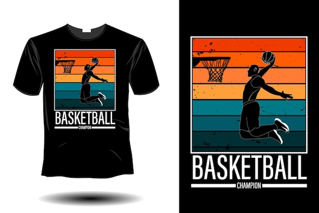 Basketbalkampioen mockup retro vintage design