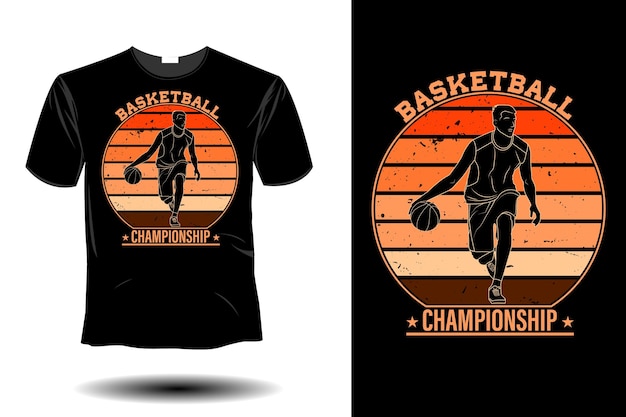 Basketbalkampioenschap mockup retro vintage design