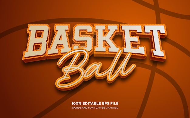 Basketball 3d editable text style effect